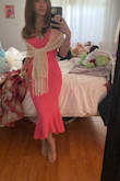Ordered the dress for my Parents Wedding and It came very quick. After receiving it I did notice that theres a pre shape to the dress. As in the waist is much smaller than the hip area so if you do not have a natural curve you would have to tailor it. Which I did and it fit much better after. Still love the dress and fits great - Janelle G.