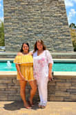 I got this when I was a little larger, but it still fits me. It has stretch at the waist. Runs a little big in the leg area. I have this romper in all colors. I love them. - Laura L.