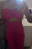 The fit is slightly more snug than other items I've purchased with the same sizing from Lulu's, but I wouldn't go up a size. The color is different in person than online. Online it's more hot pink. In person, it's more fuschia. It's the same color family but darker than expected. - Phaelon V.