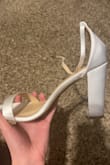 I ordered these for my wedding thinking they were ivory and unfortunately, they are VERY silver! Also, the toe of the shoe is very small! If you have chubby toes I don't recommend it! lol - Kylee H.