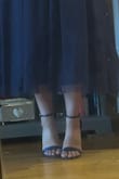 These look beautiful on but man are they PAINFUL. I have scabs on the back of my feet and by my ankles. They were comfortable for standing but I only walked a very short distance before my feet started getting torn up. - Lorie S.