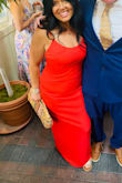 This dress was beautiful. I received so many compliments. The material was comfy, the bust was a little large. - Carrie T.