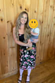 I loved this dress! I'm still adjusting to my postpartum body and this dress made me feel so good! The embroidery is beautiful. The only complaint I have is that the top is VERY sheer. I would advise covering the girls with something. - Ashleigh K.