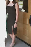 I bought this dress to wear to a church wedding with cocktail-attire reception. I was pleased with the quality of the material, and it fit perfectly. I was thinking I would need shapewear, but when I tried it on, it was very hard to zip with the shapewear, and then I realized I didn't even need it because the material acted as shapewear in a way. It was very comfortable and breathable, and I was really pleased with how I looked in it! Perfect dress for a cocktail party, and I'm glad it's a staple in my closet now. - Molly R.