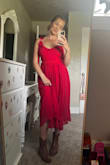 Lulus has become my go to for wedding guest dresses! This dress is so gorgeous I love all the intricate details, very feminine. It's not as light and airy as I was hoping, so not the best option for a summer wedding. Also, I'm on the bustier side so I did have to cinch the tie straps pretty tight but they stayed in place. - Celeste B.