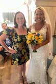 I purchased this dress to wear to my sister-in-laws outdoor wedding in Laguna Beach, California. The Navy dress fit the requirements perfectly: cocktail attire, light and bright colors encouraged. I got a ton of compliments!!! Most importantly it is the most flattering dress Ive ever owned. The Jacquard material hides any flaws. I would have given the dress 5 stars but the zipper was a bit problematic. Its a gorgeous dress, get it!!! - Anna S.