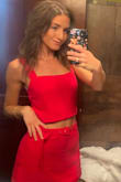 I bought the matching top with this skort and I will say, the material of both is quality. I bought this set for my friend's bachelorette party and I received SO many compliments. A drag queen at the drag show we were at pulled me aside to tell me how hot I looked. I give partial credit to the outfit. The color was true to the photo. It fit like a glove, was flattering, and can be worn dressed up or down! Love the versatility of this set, together or on their own. - Sarah A.