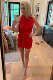 This romper fits great! I ordered a size small, which is my usual size. The small of my waist measures 26.5", but I typically buy high-rise size 25 jeans. I have an athletic build and I'm 5'3". I thought about wearing this to a 20th reunion since it's not too dressy or too casual. I don't have a bra on in this photo, but would definitely wear one! - Emry B.