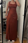 one of the most beautiful dresses - so flattering on my curves. the material definitely will wrinkle easily but should be easy to steam out. LOVE that I can wear a regular bra with it, although braless in the picture which is also a great aspect - Chloe A.