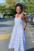 The color is good, the material is wonderful and its not see through at all. The only complaint I have is I wish the sleeves were adjustable cause they're long and I had to put safety pins. Will eventually just alter them with a sewing machine. The pockets are a plus too - Lydia C.