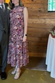 I wore this to a semi-casual barn wedding this spring. It was perfect color and print for the event. The top was a little loose and if I had more time I would have shortened the hem slightly. At 5'4" it hit a little longer than I wanted. - Michelle B.