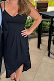 This is a great dress if you have an hourglass shape! It's very flattering and a good mix of sexy and classy. Just make sure you give yourself time to steam it really well before your event because it does wrinkle pretty easily. - Rebecca A.