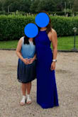 The dress is a nice, thick stretchy material. There was some bowing on the side around the rib cage as I have no boobs and someone with a bigger chest might not have this problem. I might have been able to go to an XS and it wouldn't have bowed, but didn't want to be too tight. To fix this, I did get the straps shortened which did the trick, and also needed to get the dress length shortened (2.5-inch heels). - Stephanie S.