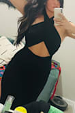 The dress fits true to size. I definitely recommend it. - Dominique N.