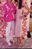 This dress is one of the most comfortable dresses I have ever worn! It was also forgiving in the midsection, especially for a mom of 3 kids. ;) I love the soft, pink color however it might have looked even better with a tan. I purchased this for a bridal shower and definitely will be wearing it again. - Rena I.