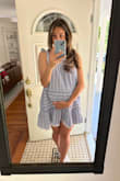 I purchased this dress when I was around 25 weeks pregnant with twins. I'm now currently 29 weeks and it still fits perfectly! I ordered it in my regular size (M) with plans to wear it again next summer! - Amanda S.