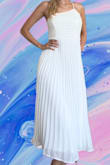 I really like the material. I added a background so you can see really well what the dress looks like. I think the dress fit really well and comfortable on me! - Tamires M.