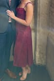 I absolutely loved this dress!! At first, I ordered it in a medium but exchanged it for a small because it was truly too big in the bust for me (32A). It's so nice and good material. Wore it for an outdoor wedding, in the Midwest, in August (aka - hot & humid) and I was so comfortable. The straps are ties, so they were a little tricky to tie by myself, but I figured it out and they stayed up fine! Saw another woman, at the wedding, wearing the same dress, but thankfully in a different color! Overall - highly recommend! - Jordynn H.
