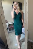 I love this dress! It's the perfect fit and the material is comfortable and stretchy. I bought it for a fall wedding down south. I ordered a size medium and it fits true to size! - Lindsay M.