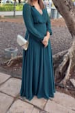 Got so much good comments on this dress, it was very comfy and the M size was just perfect for me, just had to pin it in front so boobs were not out lol but it was perfect, it was a winter wedding and I did not feel cold at all in this dress! Highly recommend!! - Valerie L.