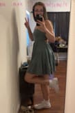 I was sceptical because I am so picky about dresses and the way I look in them. I knew that this would be flattering, but I did not expect to love it so much! It fits well, and the top of the dress is snug enough (and adjustable) to support my chest with no bra which is a bonus. It's not too short and has a slip under it. 10/10! - Malinda N.