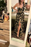 I think this dress is so beautiful and is very well-made but unfortunately, it was very tight around the bust (pancaked to my boob especially on the side with the strap). It felt a little uncomfortable on the side with the strap. I think this dress is so pretty that I might try it in a medium. - Mark R.
