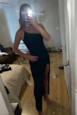 This dress is so pretty and flattering. I am usually a medium but wanted to be able to not wear a bra. And I'm glad I did! It snatched everything in place and holds the girls up nicely. Can't wait to wear it to the wedding! - Brooke W.