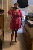 I ordered this dress for a wedding that is at the end of August. I thought the dress was unique-looking and something I normally wouldn't order. I received the dress and it fit perfectly! The neckline is a little low for me but it will be fine. - Darcy B.