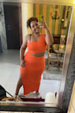Love how vibrant the color actually is, looks even nicer with a tan =
 very comfortable & & not see through at all! - YELISSA C.