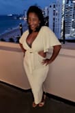 Exposed in the boob area (if you're full) but a pretty bra made it work and added a little sexy to the casual but sophisticated look. Minimizes belly love too. - Melasia A.