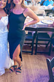 The most flattering, comfy, light weight dress! Can be dressed up or down. True to size. Stretchy, soft, and classy. - Home A.