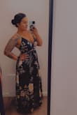 I recently purchased this dress for a themed wedding. I was hesitant to wear the color black but it worked perfectly! It was the perfect material for a summer wedding. I am on the shorter side so I did have to get it altered. However, the overall fit was perfect and the material was light so that I did not get too hot. - Ana G.