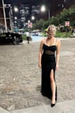 So many compliments! Wore it to a black tie optional wedding. It was the perfect length for me with heels on (I'm 5'5".) The mesh middle adds some intrigue without being too risque. The straps are adjustable which is wonderful! One of my favorite dresses I've ever worn. :) - Ellen V.