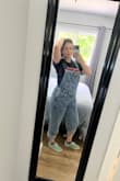 I love these overalls, they fit so well. I love that they button down the side too - Alexis P.