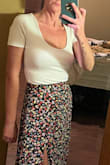 I normally wear an XS but this is so tight! The material is stretchy but very tightly woven and THICK. So it's not see-through at all but that means it's going to be snug. The waist on it is tiny. I would've gotten a small if I could've tried it on first. - Kristen V.