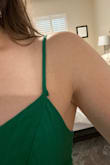 After wearing it one time, the left strap is hanging on by a thread (literally). I wish the bust had more coverage and my boobs aren't that big either. Altered to a shorter length. - Hanna F.