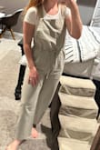 These overalls turned out even cuter than expected! The XS fits perfectly. I'm pretty short and it's just above my ankles. Love everything about it. Very comfy! - Katy H.