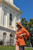 This was the perfect outfit to wear walking around town for our vacation and I loved the orange color! As I get older, I realize I don't want to wear tight clothes in the summer, depending on the material. This was loose enough that I was so comfortable all day! - Lindsey R.