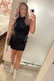 Wore this mini skirt with a mesh body suit also from Lulu's and it was my absolutely favorite outfit of the Vegas weekend! Super comfy, fits true to size, and doesn't ride up even when you sit down. - Jamie R.