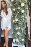 I purchased this romper for my bridal shower and it was so perfect!! The fabric was great, it was very comfy, and the length was perfect. 10/10 would recommend!!! - Maria R.