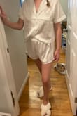 I wore these for the slumber party night of my bachelorette party and they were perfect! Super comfy and not too tight. They do wrinkle easily as expected with this fabric. - Michelle C.