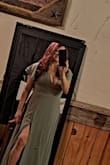 It's a lot more boob than it shows! I had mine altered. If you have larger breasts, they will be out. Otherwise, I love it. Super comfortable & flowy. The picture is after the alterations. - Jennifer L.