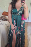 I got so many compliments on this dress!! It looks so good on! I did have to alter the bust as it was made for a bigger Chest. I also had to hem because it's extremely long even with heels. I added bright pink accessories and shoes that made the dress perfect for a summer event. This is one of my favorite dresses! I wanted to love this dress but something about it I just didn't love. I ultimately chose a different style. My friend has it and loves but it just didn't work for me. The fabric is very thin and the pattern helps to not be see through. The top of this dress fir funny or a small bust and the arms felt too childish at 36. I tried it on twice just to be sure. I normally wear a size medium shirt, size 8 (sometimes 10) pants. I typically buy a large in Lulu dresses if they have any elastic bands or fabric that isn't stretchy. If they are sweater dresses or dresses with stretcher fabric I buy medium. - Kathleen S.