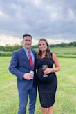 Wore this dress to my sister in laws wedding at 9 months pregnant and it fit like a dream. I did size up from my usual medium to a large. Very stretchy material but classy look. Super happy with this dress! - Olivia M.