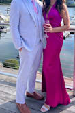 The color was amazing! The top halter part was a little long so I had to just tie It in a knot but the rest of the dress, including the chest area, fit well. I loved It and got lots of compliments ! - Tanya S.