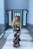 Excellent fit, true to size. I wore this to a wedding and got tons of compliments. I did wear heels so the back didn't drag on the ground. Definitely one of my favorite dresses - Leslie N.