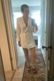 I bought this for my bachelorette, but it's giving more sexy chef than baddie bride. The bottoms/waist fit great but the top was too big and I don't fill out the breast. I think it would fit better if I were taller. I also had to roll up the sleeves. Sadly, I'm going to return it - Emily A.