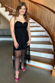 This dress is stunning! My daughter normally wears a size medium (8/10) depending on how it's made. We sized up to a large and it fit like a glove. She's curvy, not straight, so if you're on the curvy side I'd probably size up. - Keri L.