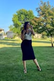 I think I'd prefer a more tailored waistband as it can look a little cheap with the elastic, but I try to arrange my blouse so it covers it. - Alison J.