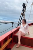 I wasn't sure how this would look on me but it was on clearance so I thought what the hell? But omg it was my fave outfit I wore on my bachelorette trip! Super flattering and cute and the sleeves are adorable!! - Amanda D.